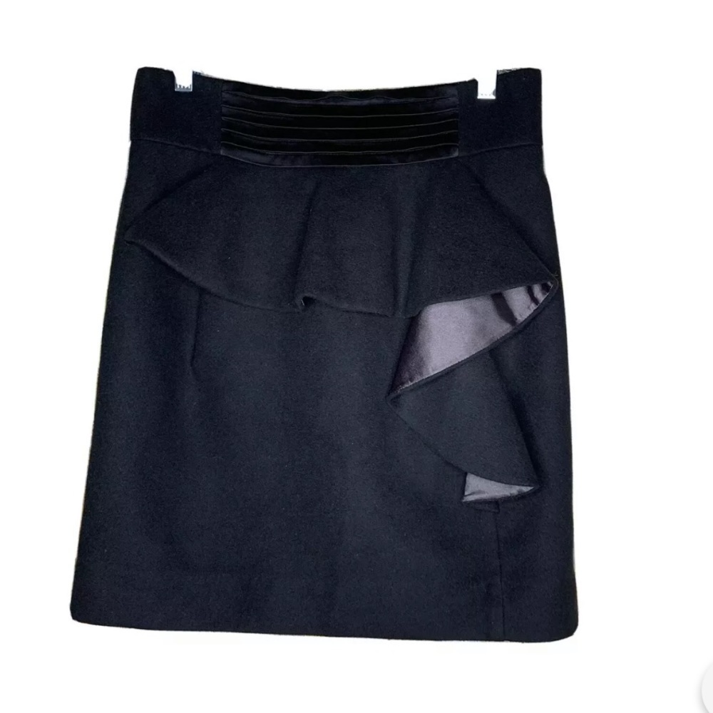 MM Couture Miss Me Black ruffle front Skirt Large